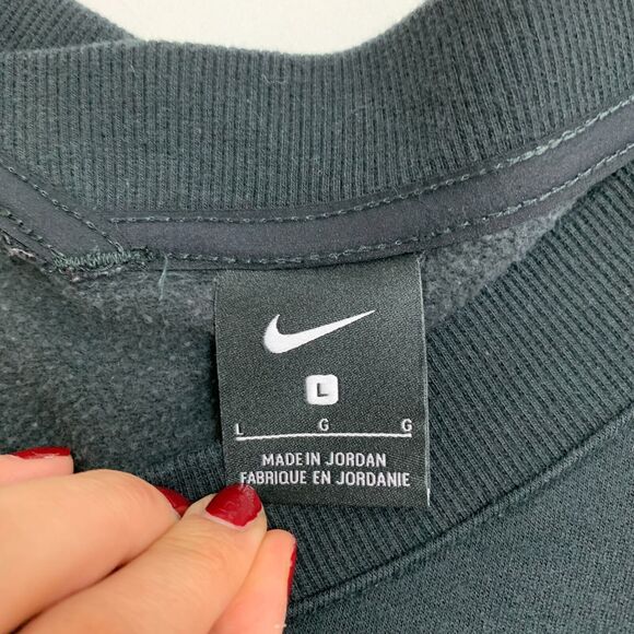 Nike Yoga Luxe Top Womens L Black Fleece V Neck Modal Blend Long Sleeve Cropped - Picture 8 of 14